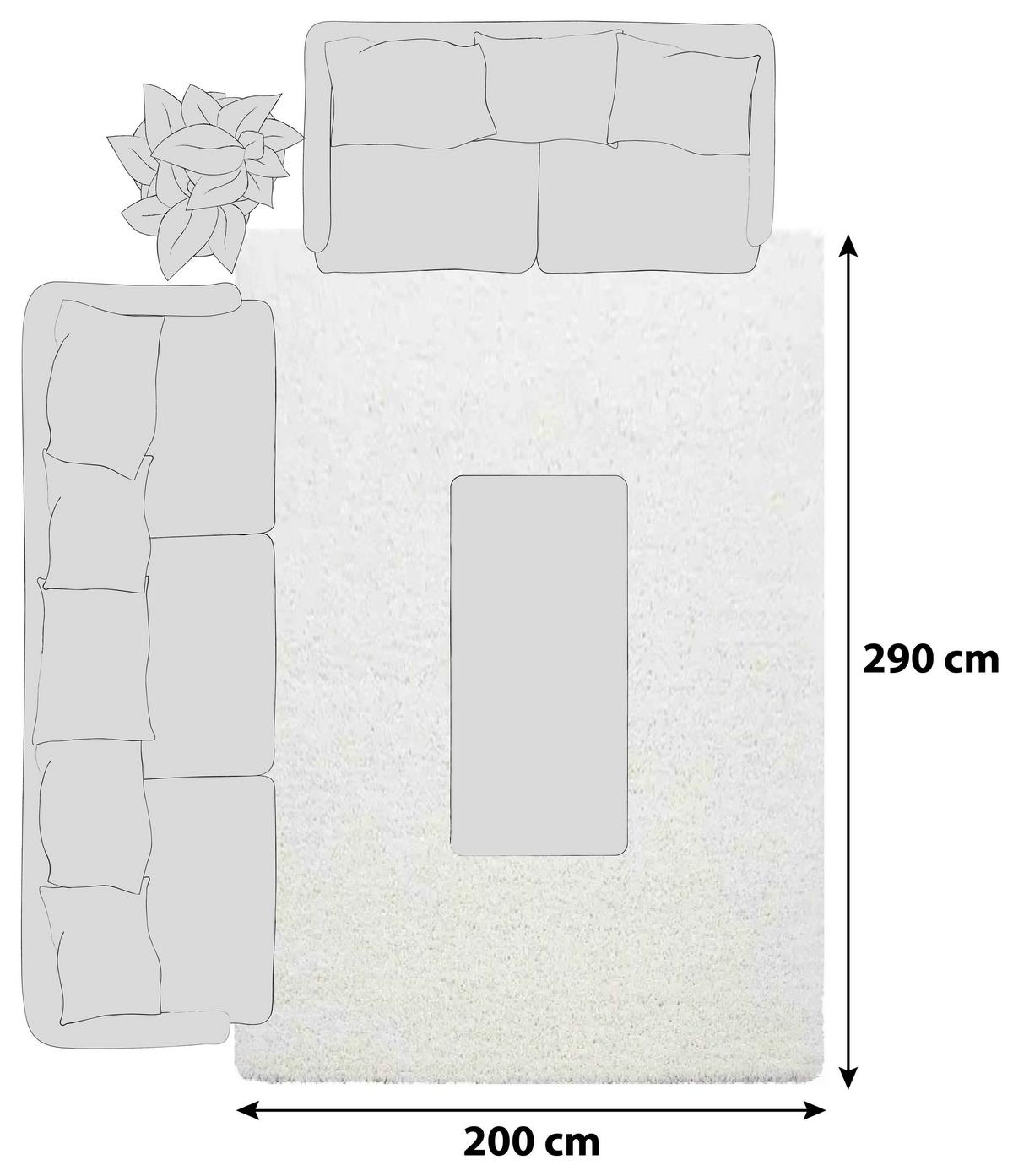 Hochflorteppich Dream Creme ca. 200x290cm - Creme, Basics, Textil (200/290cm)