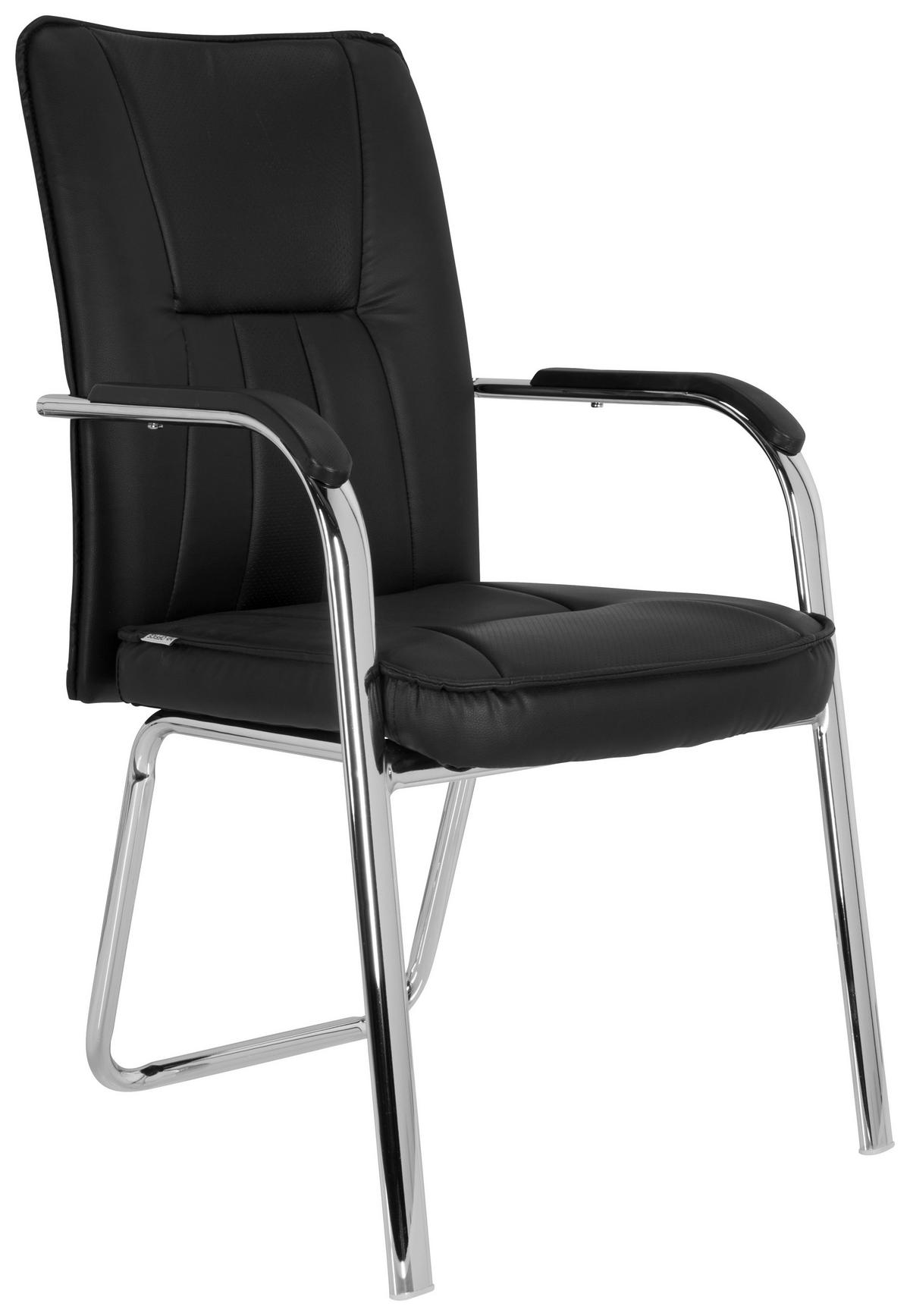 Konferenčni Stol Banda V, Črna - barve kroma/črna, Moderno, kovina/tekstil (55/94/44cm) - MID.YOU
