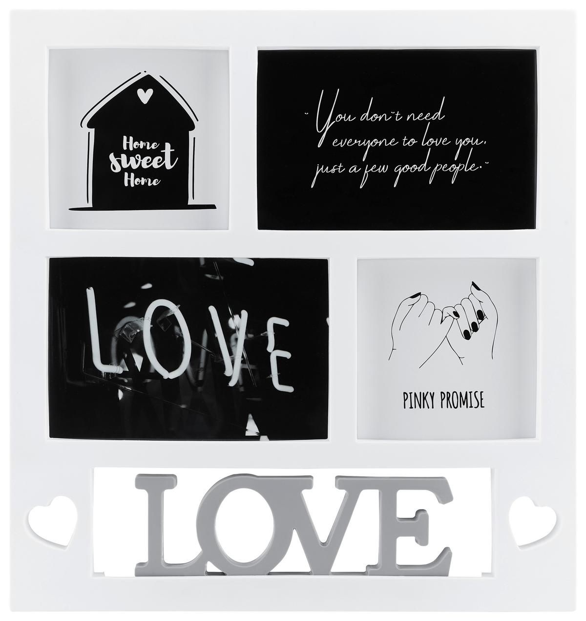 Bilderrahmen Becca diverse Motive - Weiss, Romantik / Landhaus, Glas/Kunststoff (28,5/30/1,5cm) - Based