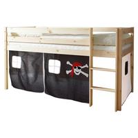 Spielbett Holz Malte ca. 90x200 cm Schwarz - Schwarz/Weiß, Natur, Holz (90/200cm) - MID.YOU