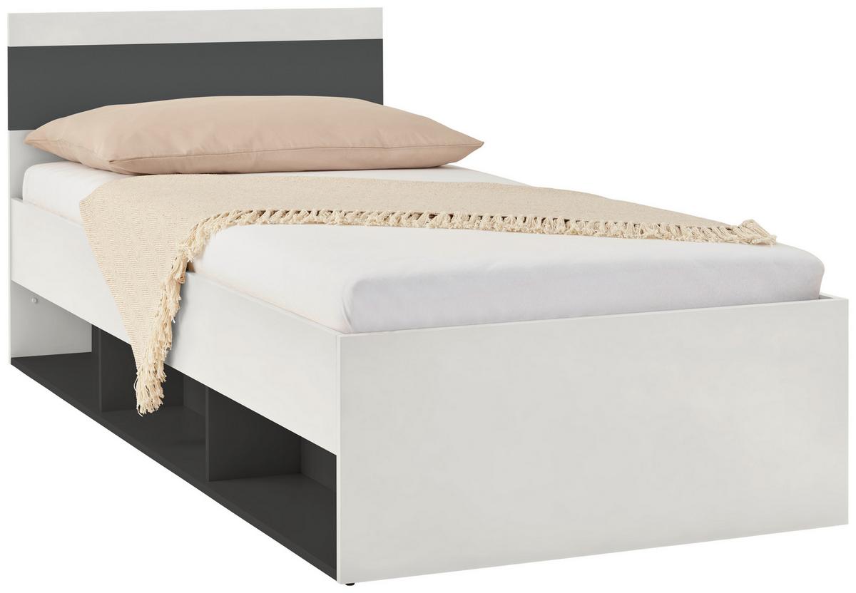 Postelja Basic Two, Kašmir, Antracit, 90x200 - kašmir/antracit, Konvencionalno, leseni material (90/200cm)