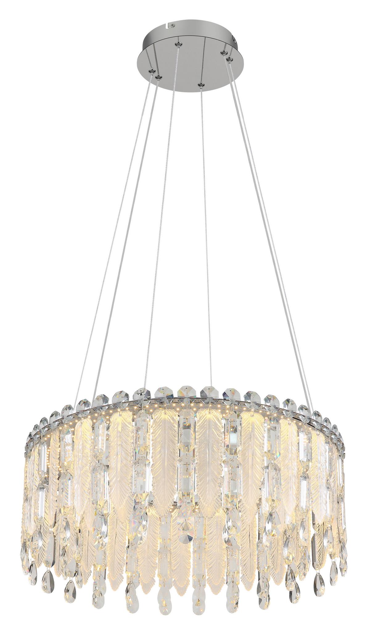 Led Függőlámpa 67176-58 Klunka - krómszínű/áttetsző, Design, üveg/textil (59,5/120cm)