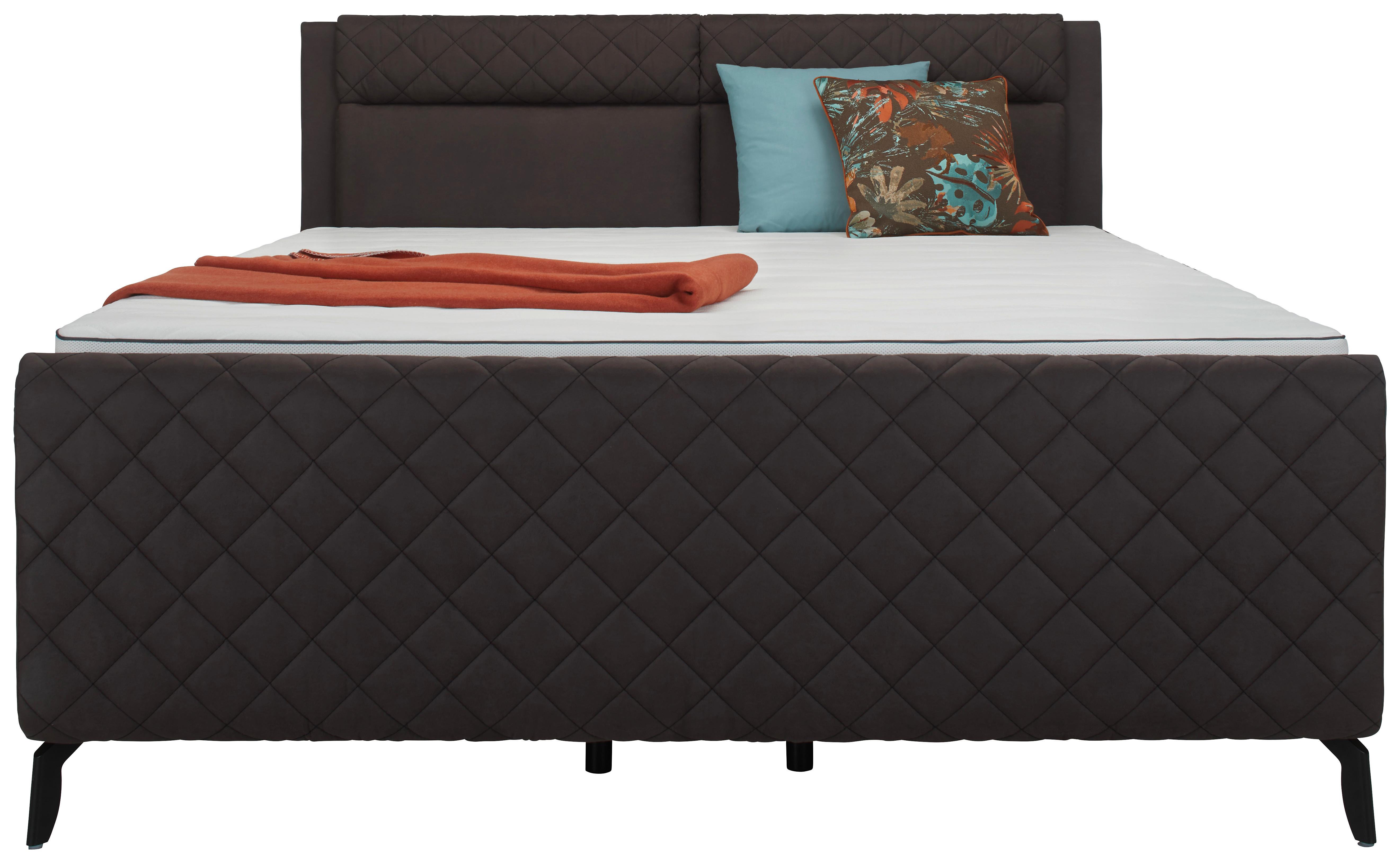 Boxspringágy Sötétszürke Manacor - Sötétszürke, konvencionális, Fa/Textil (188/115,5/224cm)