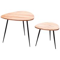 Set Miz Satztisch - črna/barve akacije, Moderno, kovina/les (60/60/51cm) - MID.YOU