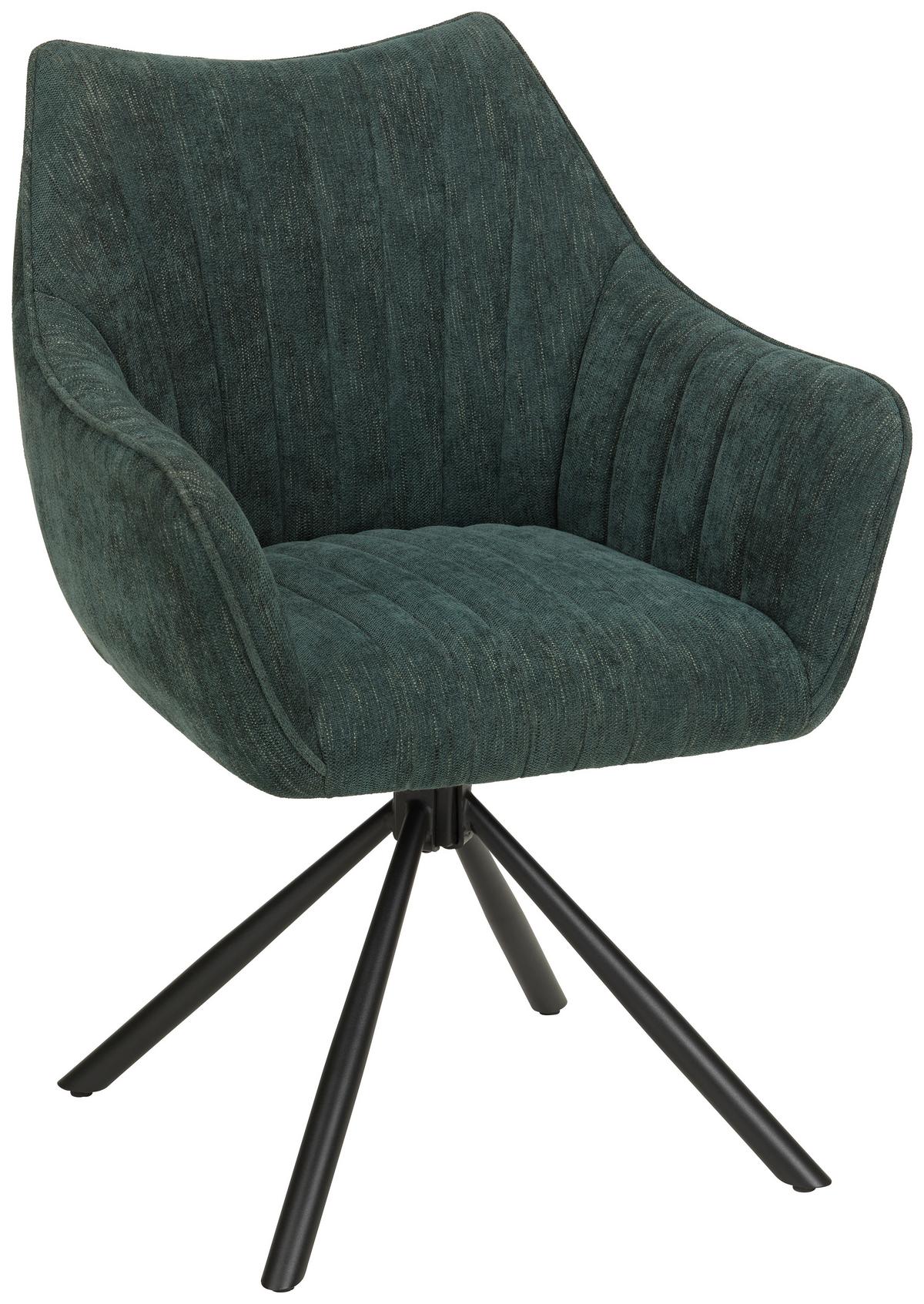 Karosszék Trient - olívazöld/fekete, Modern, textil/fém (62/87/65cm) - Premium Living