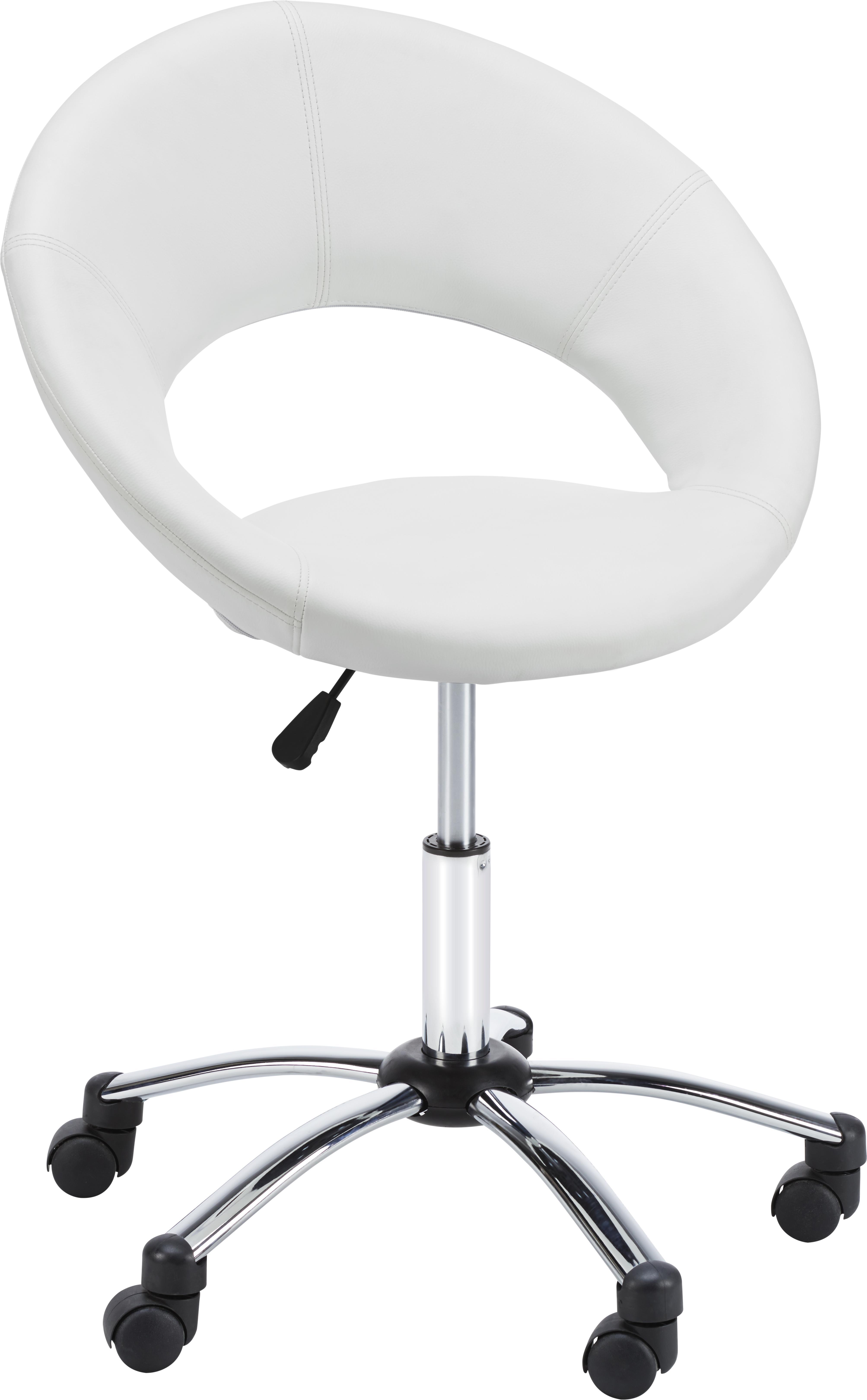 Drehstuhl Weiß/Chrom - Chromfarben/Schwarz, MODERN, Kunststoff/Textil (61cm) - Mömax modern living
