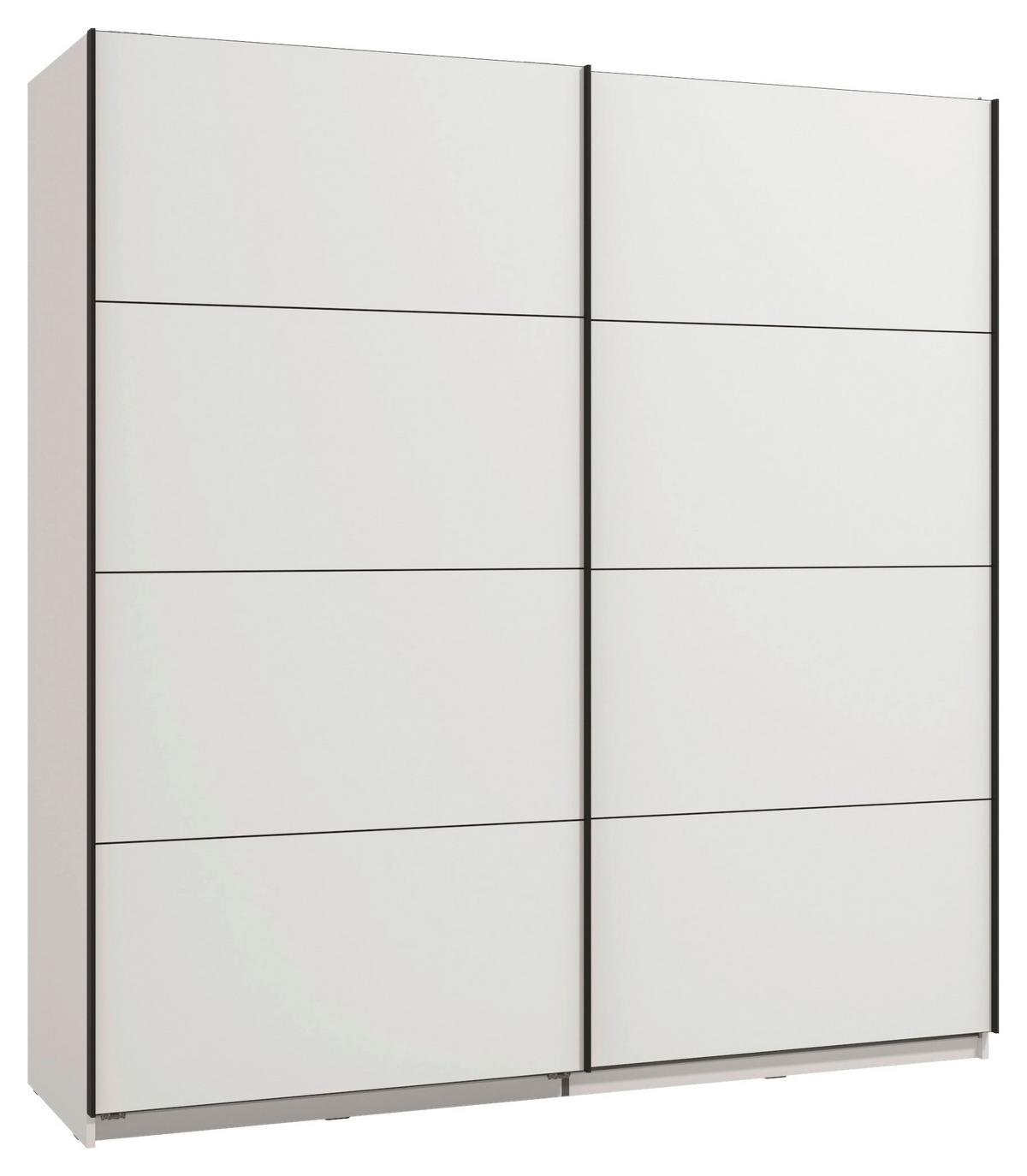 Schwebetürenschrank Gard 200 in Weiß - Schwarz/Weiß, KONVENTIONELL, Holzwerkstoff/Metall (195/217/61cm) - Mömax
