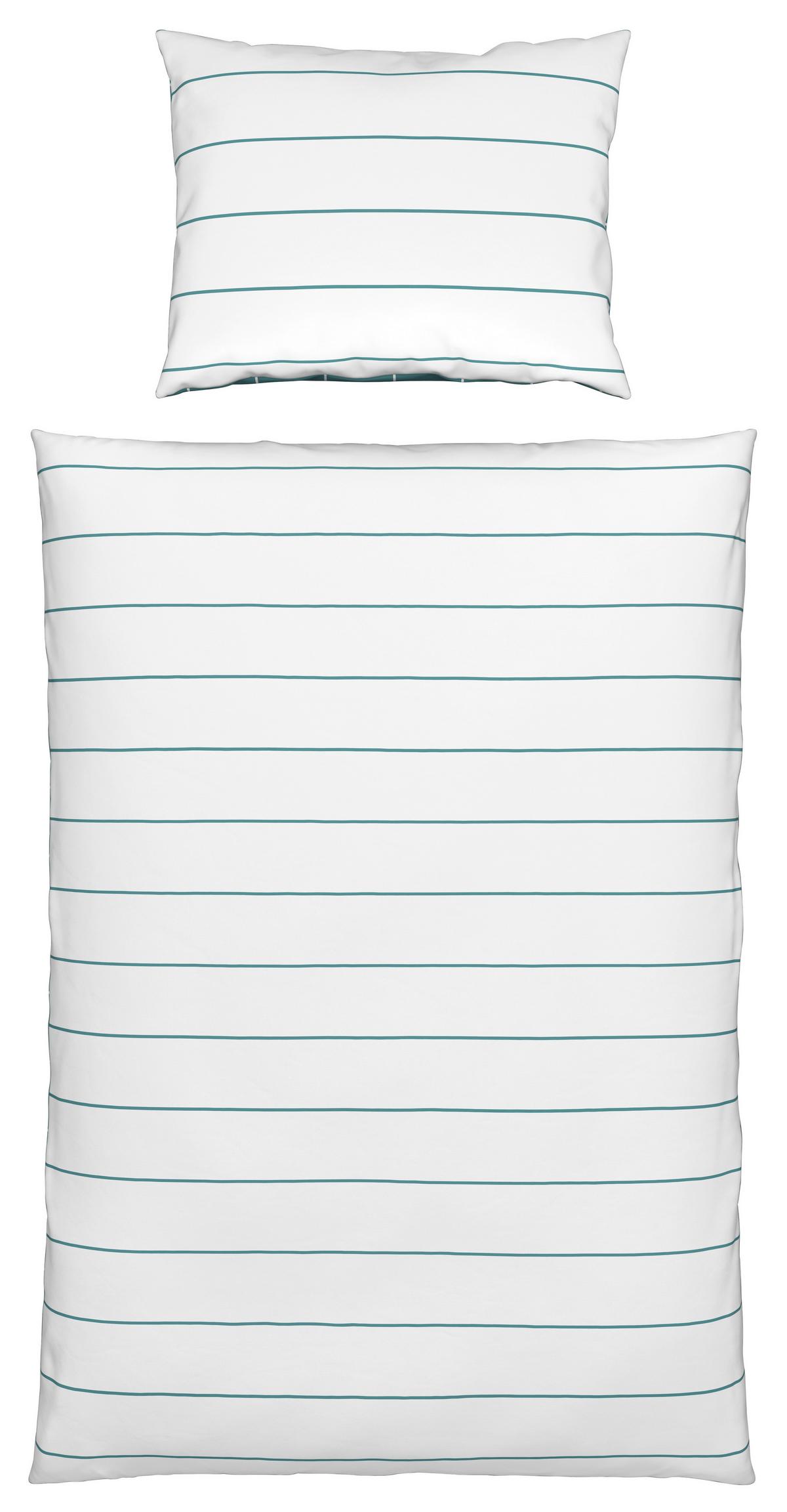 Ágyneműhuzat-garnitúra Kira - kék/fehér, Modern, textil (140/200cm) - Modern Living