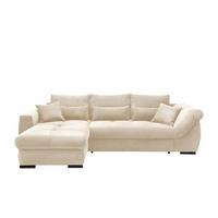Wohnlandschaft Frederico Beige Cord - Beige/Schwarz, MODERN, Holz/Textil (188/302cm) - MID.YOU