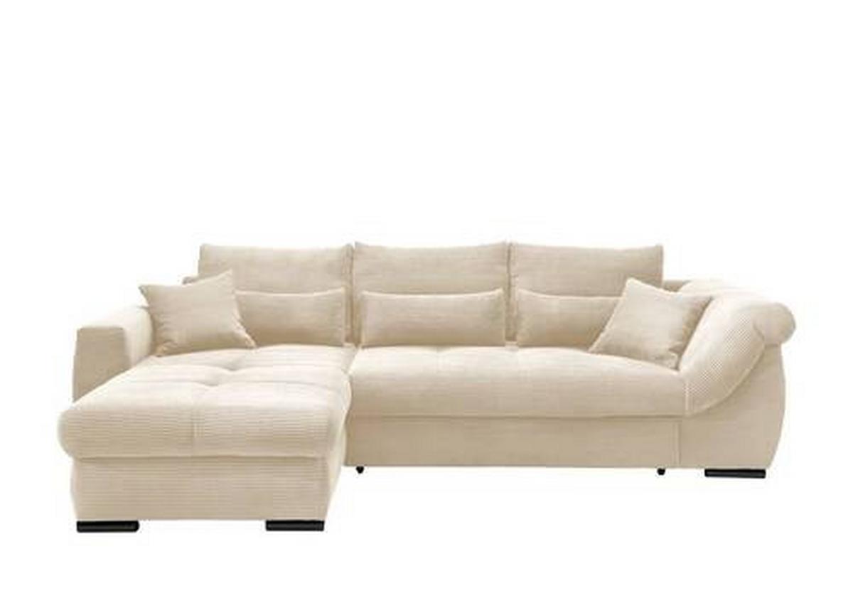 Wohnlandschaft Frederico Beige Cord - Beige/Schwarz, MODERN, Holz/Textil (188/302cm) - MID.YOU