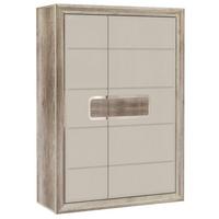 Ormar Tiziano - boje hrasta/bež, Moderno, staklo/drvni materijal (108,8/155,4/43,5cm) - Modern Living