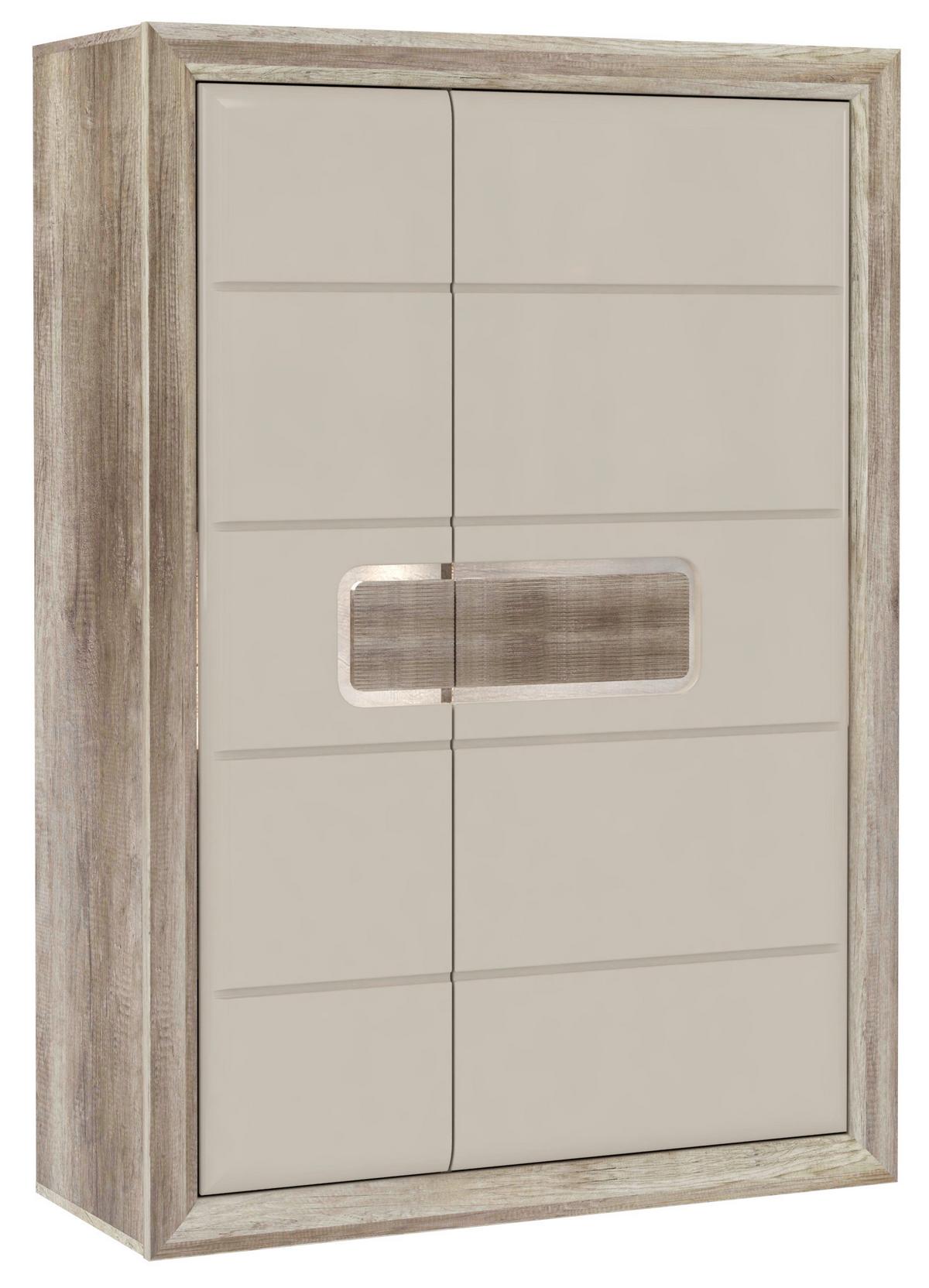 Ormar Tiziano - boje hrasta/bež, Moderno, staklo/drvni materijal (108,8/155,4/43,5cm) - Modern Living