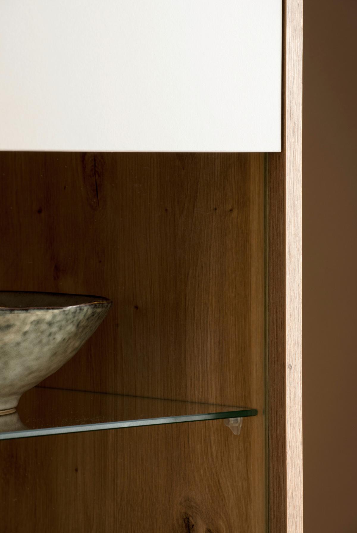 WOHNWAND SONORA - Kaschmir/Eiche Artisan, Design, Glas/Holzwerkstoff (292/205/40cm) - MID.YOU