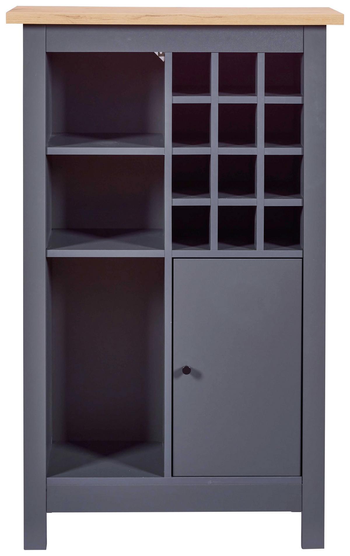 Weinschrank Venet, Anthrazit/Artisan Eiche - Anthrazit/Schwarz, MODERN, Holzwerkstoff/Kunststoff (76,8/124,4/33cm) - Mömax