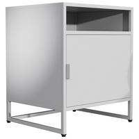 Nočna Omarica Flokas L, Bela - črna/bela, Moderno, umetna masa/leseni material (45/55/40cm) - MID.YOU