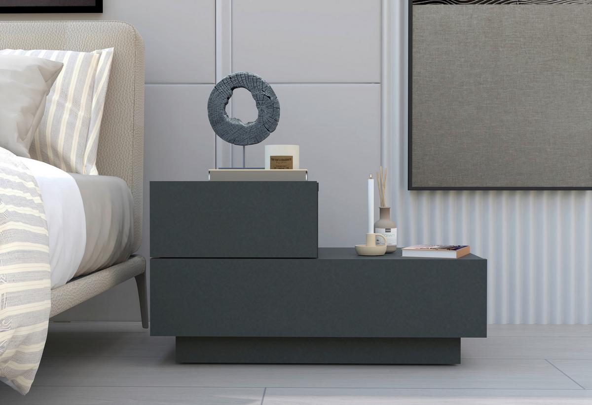 NACHTTISCH KAYRA NACHTTISCH - Anthrazit, Design, Holzwerkstoff (70/39/30cm) - Livetastic