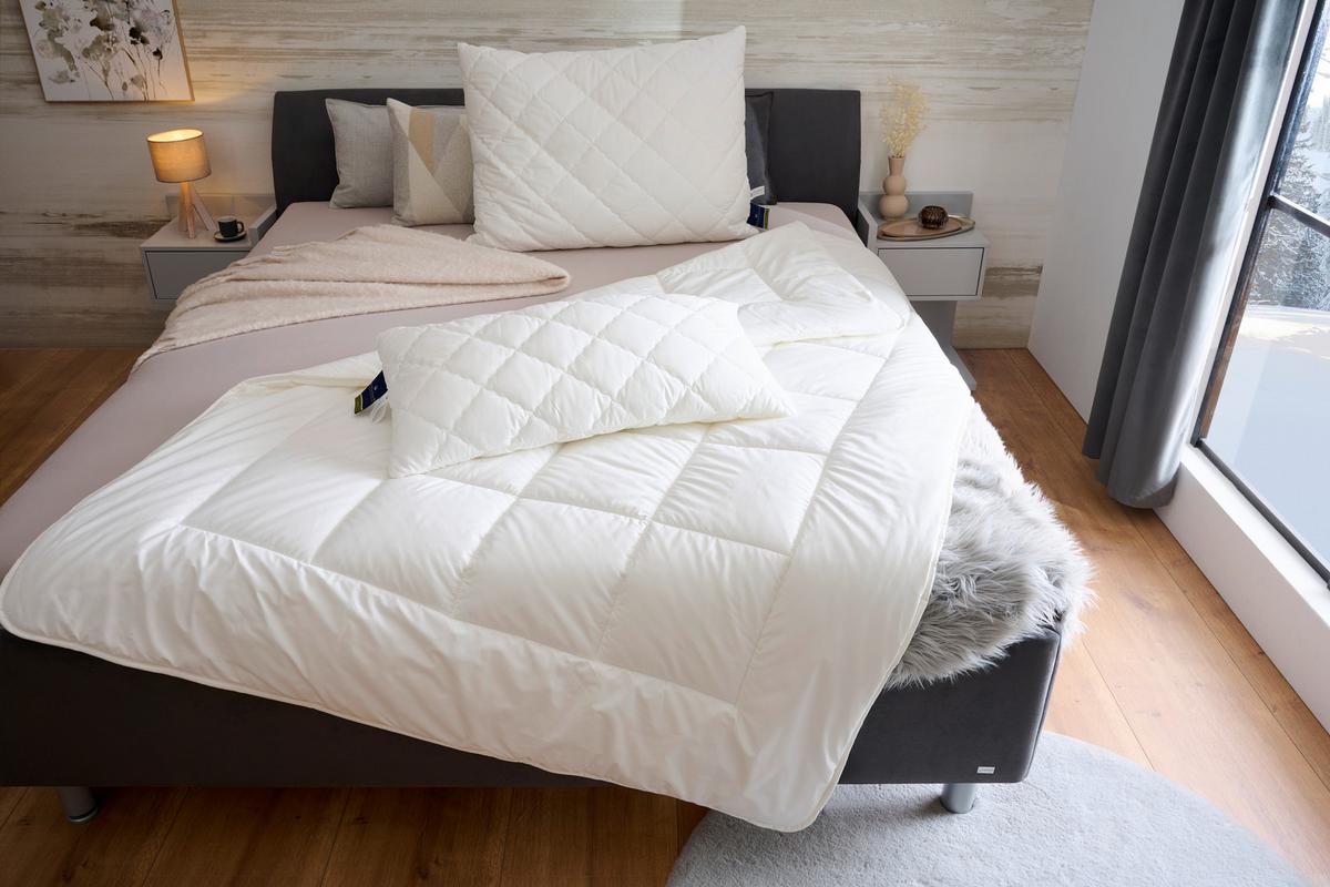 KOŁDRA CAŁOROCZNA ALCANDO UNO - szampanowy, Basics, tkanina (135/200cm) - Billerbeck