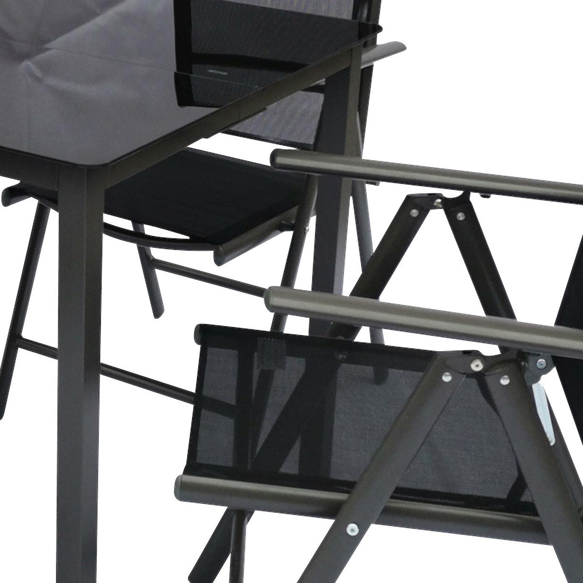 Gartengarnitur 5-teilig ca. 80x73x80 cm Schwarz - Schwarz, Basics, Metall (80/73/80cm) - MID.YOU