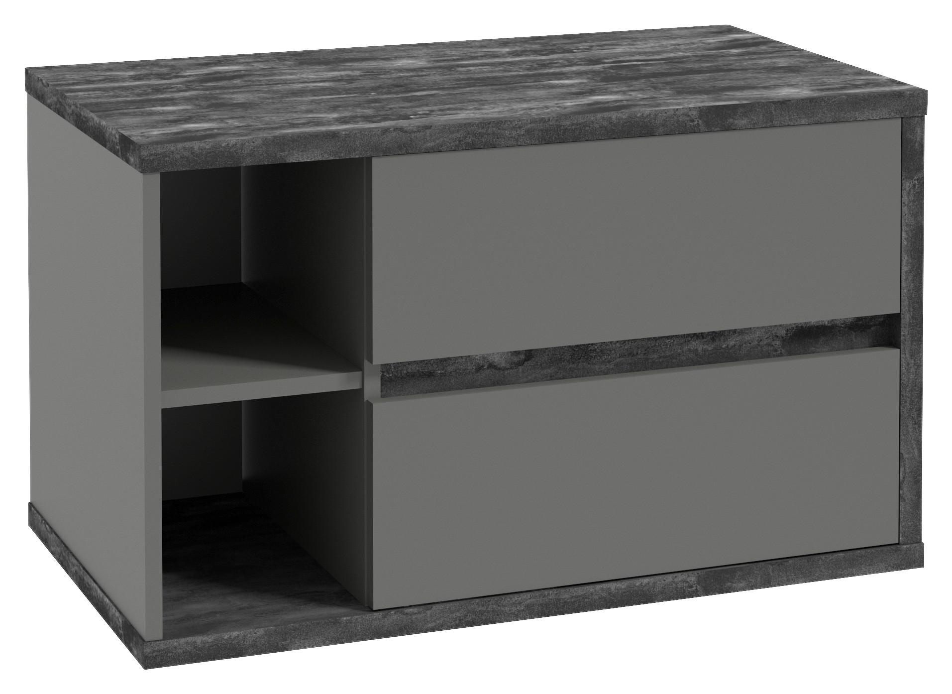 Mosdó Alsószekrény Camillo - fekete/antracit, Modern, faalapú anyag (80/48/46cm)