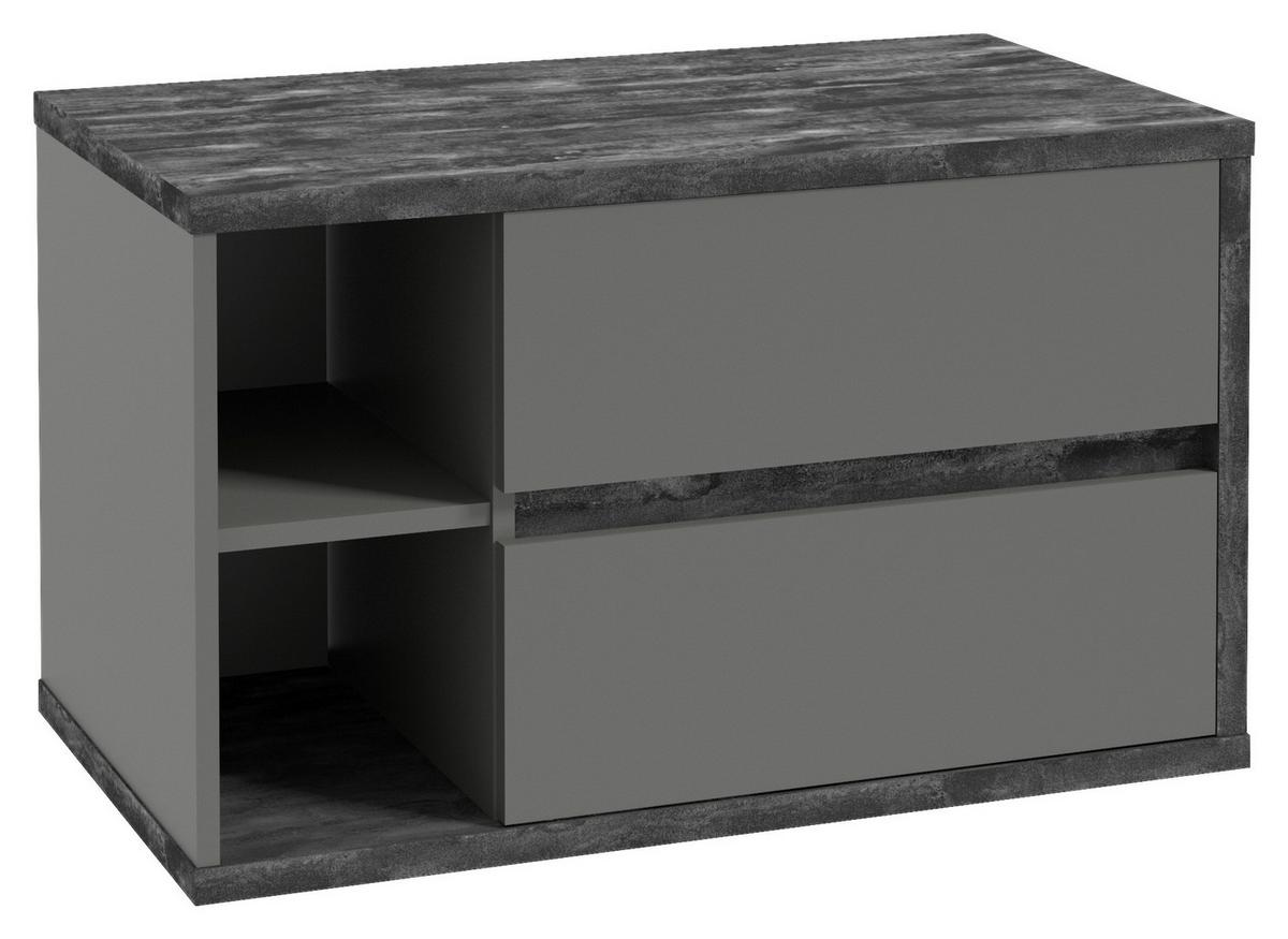 Bază pentru lavoar Camillo - antracit/negru, Modern, material pe bază de lemn (80/48/46cm) - Mömax