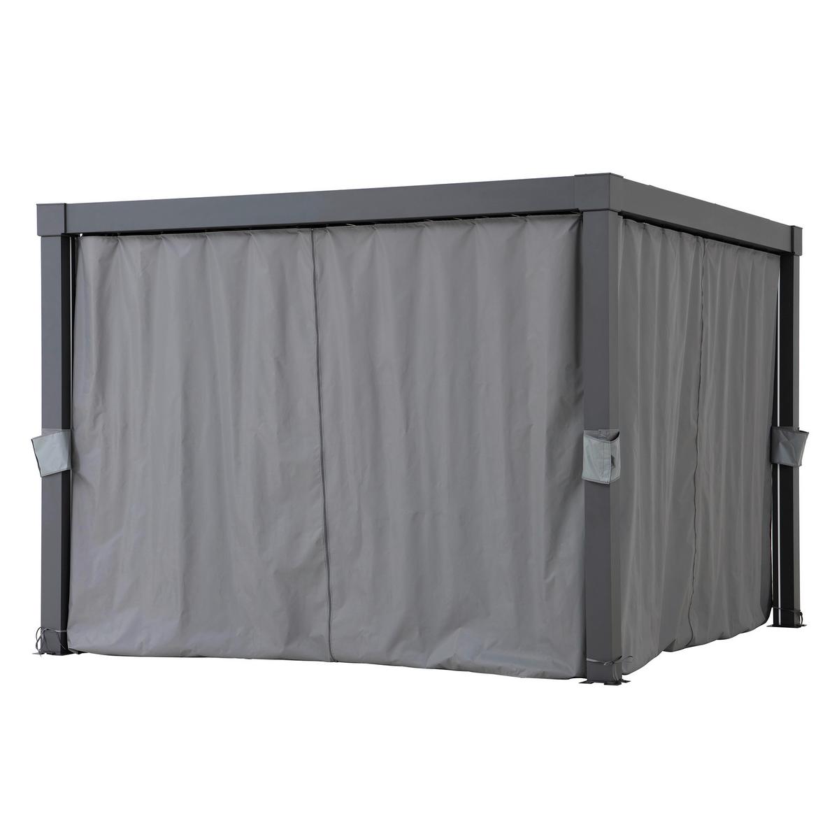 Vorhang Matterhorn Grau ca. 290x210 cm - Grau, Basics, Kunststoff (290/210cm) - Modante