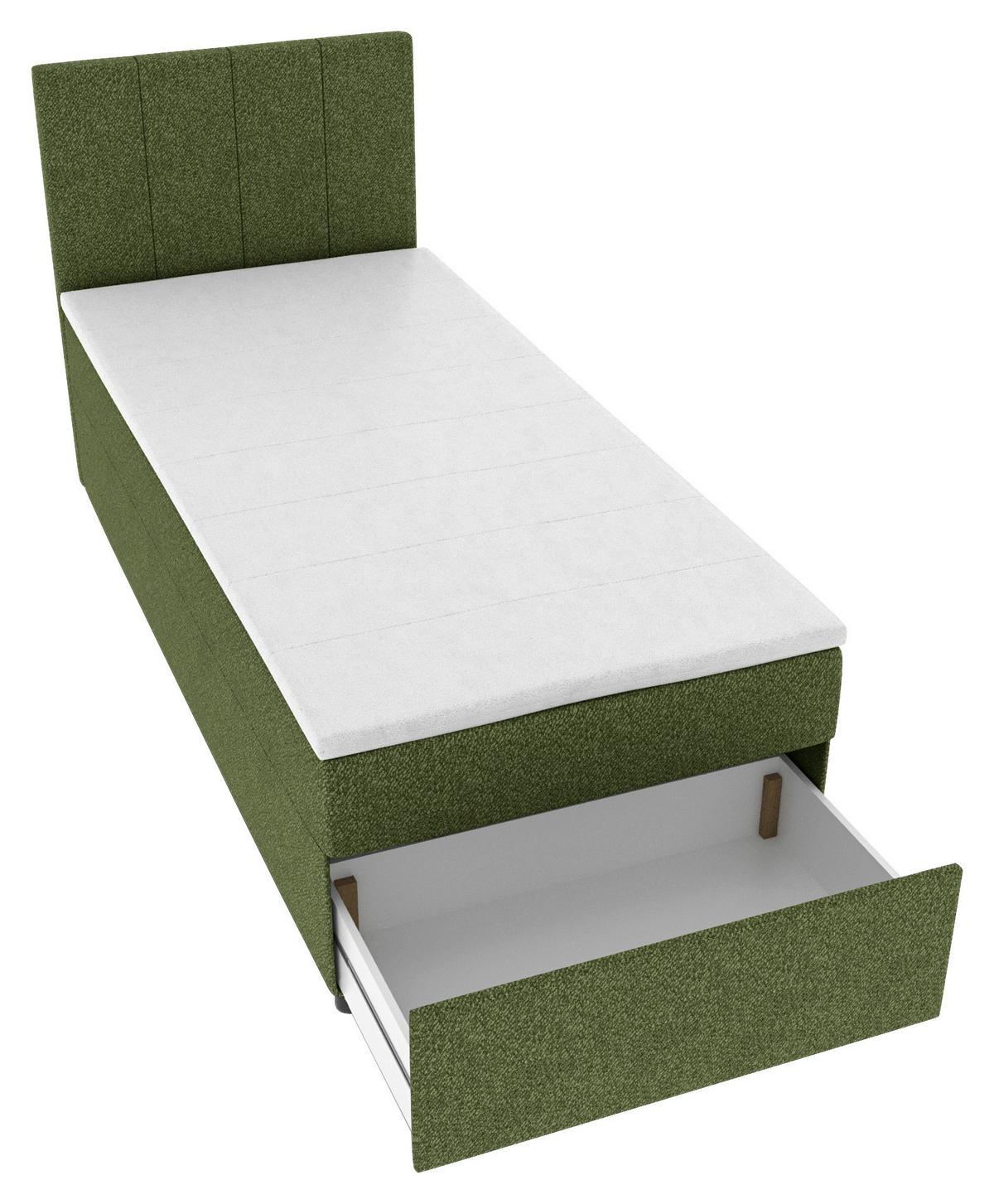 Boxbett Odin Dunkelgrün ca. 90x200cm - Dunkelgrün/Schwarz, KONVENTIONELL, Kunststoff/Textil (90/200cm) - Based