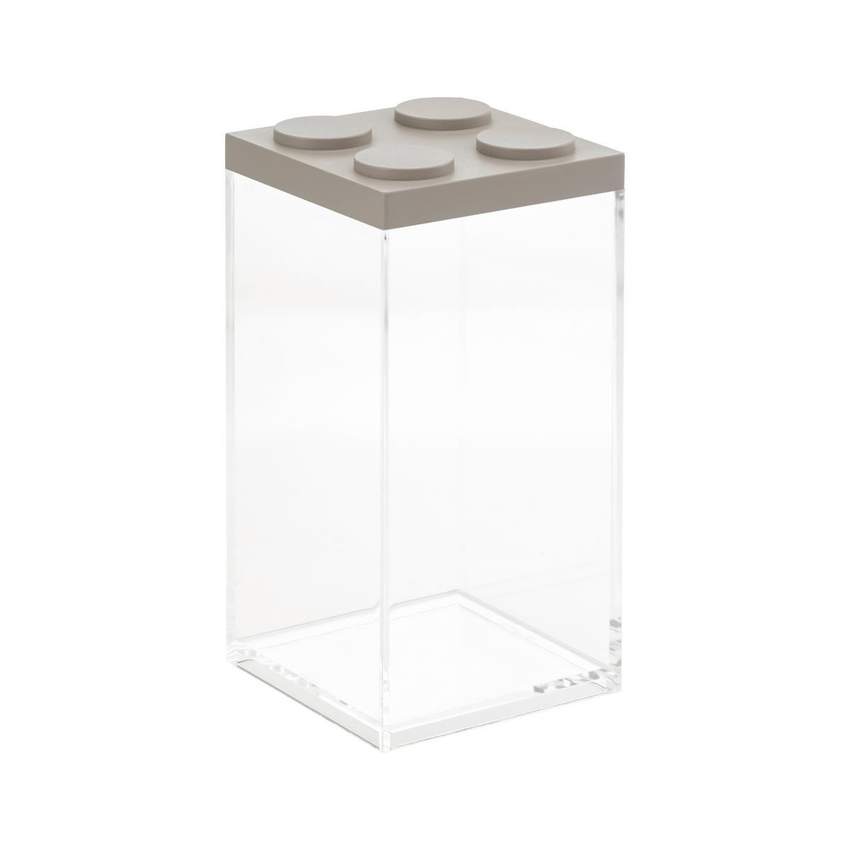 POJEMNIK KUCHENNY ESILA - szarobrązowy/przezroczysty, tworzywo sztuczne (10/10/20,5cm)