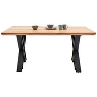 Esstisch aus Akazie massiv - Schwarz/Naturfarben, Lifestyle, Holz (160/90/76cm) - Zandiara