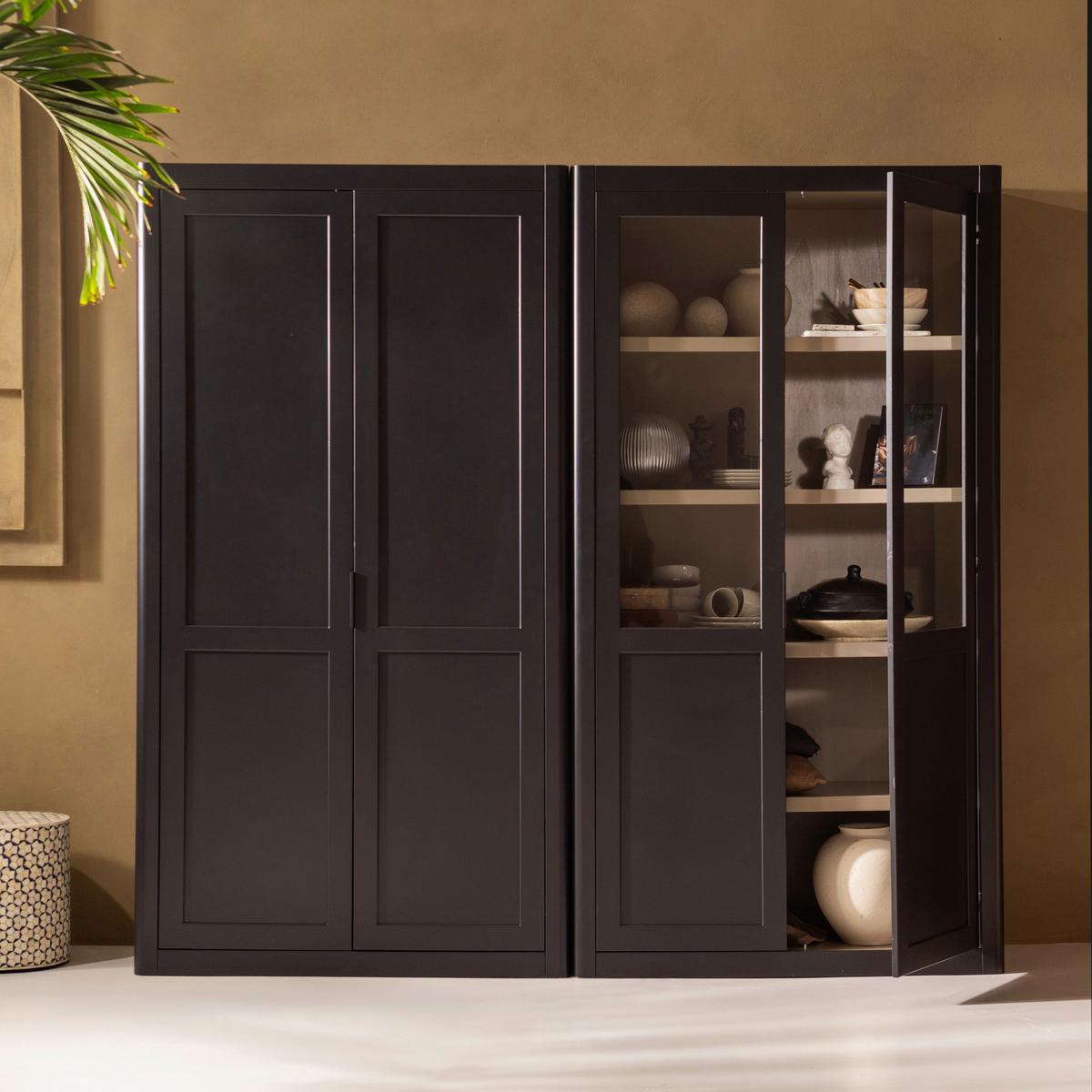 Mehrzweckschrank Gunnar Schwarz B: 120 cm - Schwarz, Design, Holz (120/217/48cm) - Livetastic