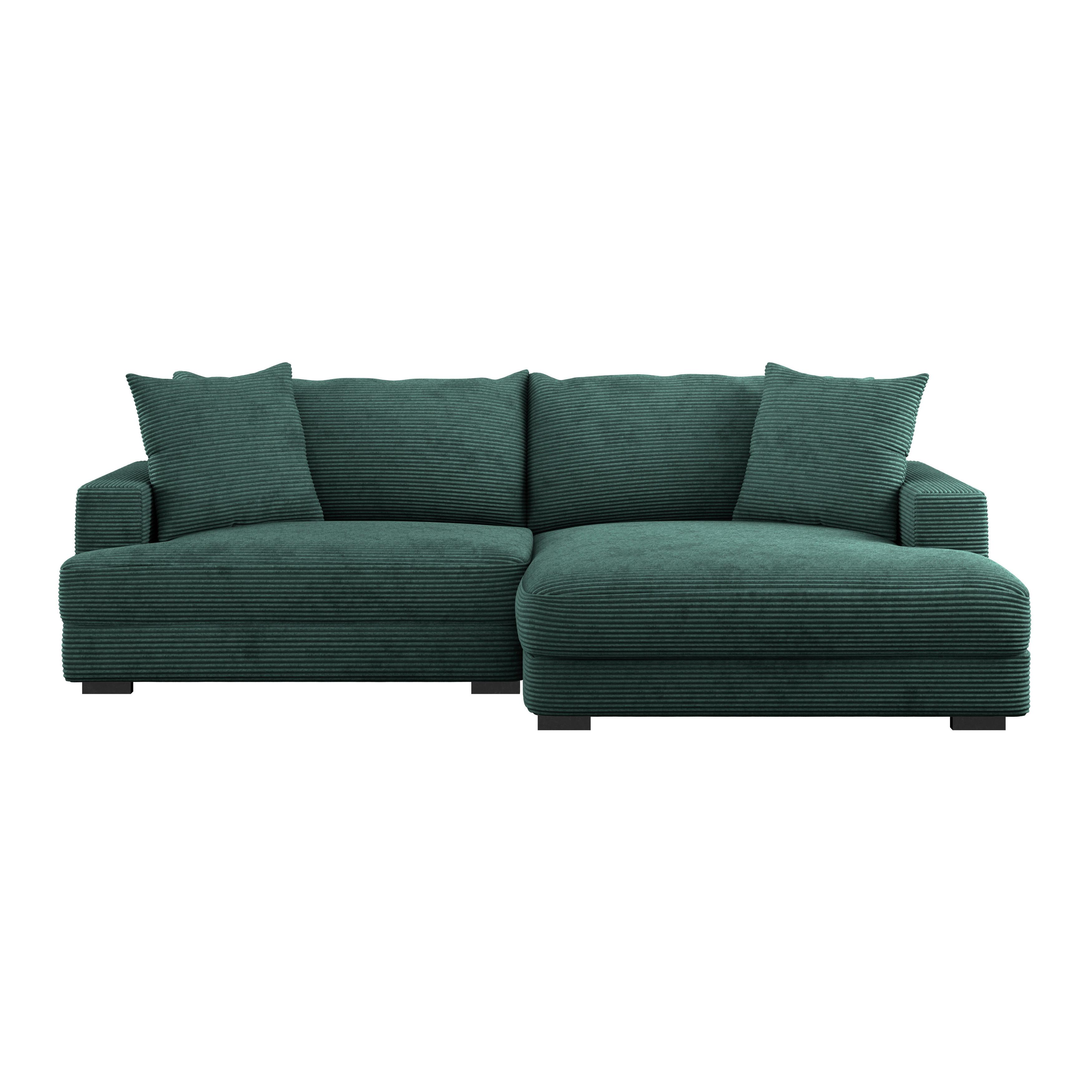 Coltar PELLE - verde închis, Modern, textil (265/180cm) - Modern Living