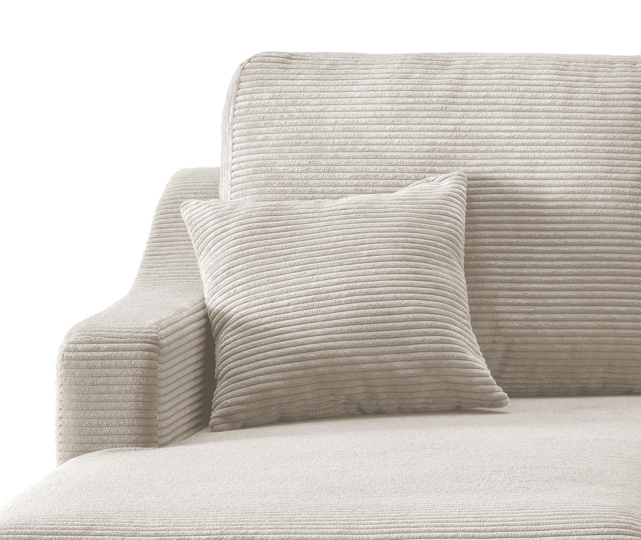 Ecksofa Valentina Beige Cord - Beige/Naturfarben, Design, Holz/Textil (150/228cm) - P & B
