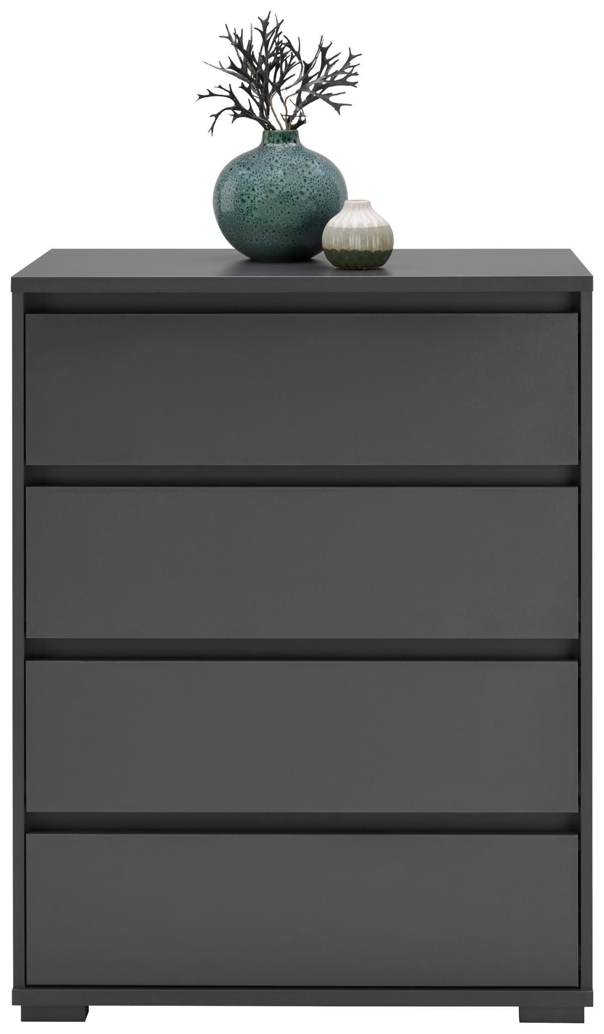 KOMODA LINE - antracytowy, Design, materiał drewnopochodny/tworzywo sztuczne (80/103/48cm) - Carryhome