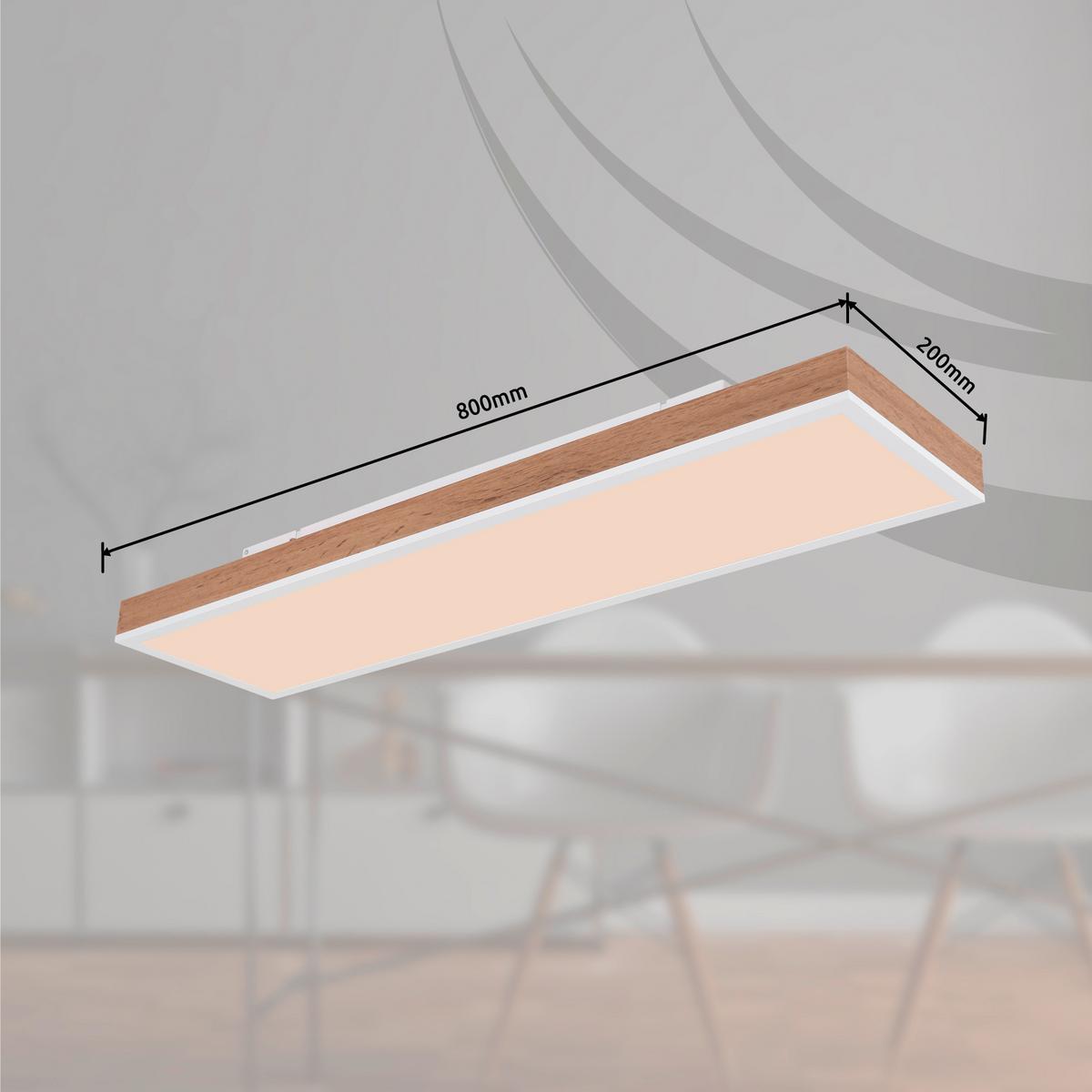 Stropna Led-svetilka Doro, S Sijalko - bela/temno rjava, Natur, kovina/umetna masa (80/20/7,8cm) - Globo