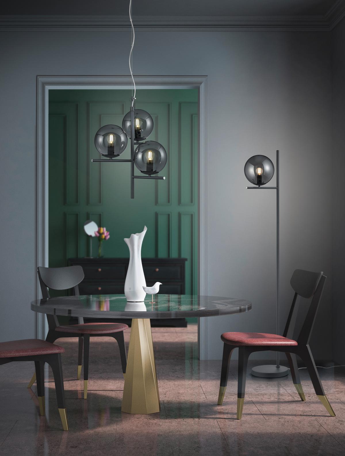 Stehleuchte Pure Anthrazit max. 28 Watt - Anthrazit, Basics, Glas/Metall (25/150cm) - Trio Leuchten
