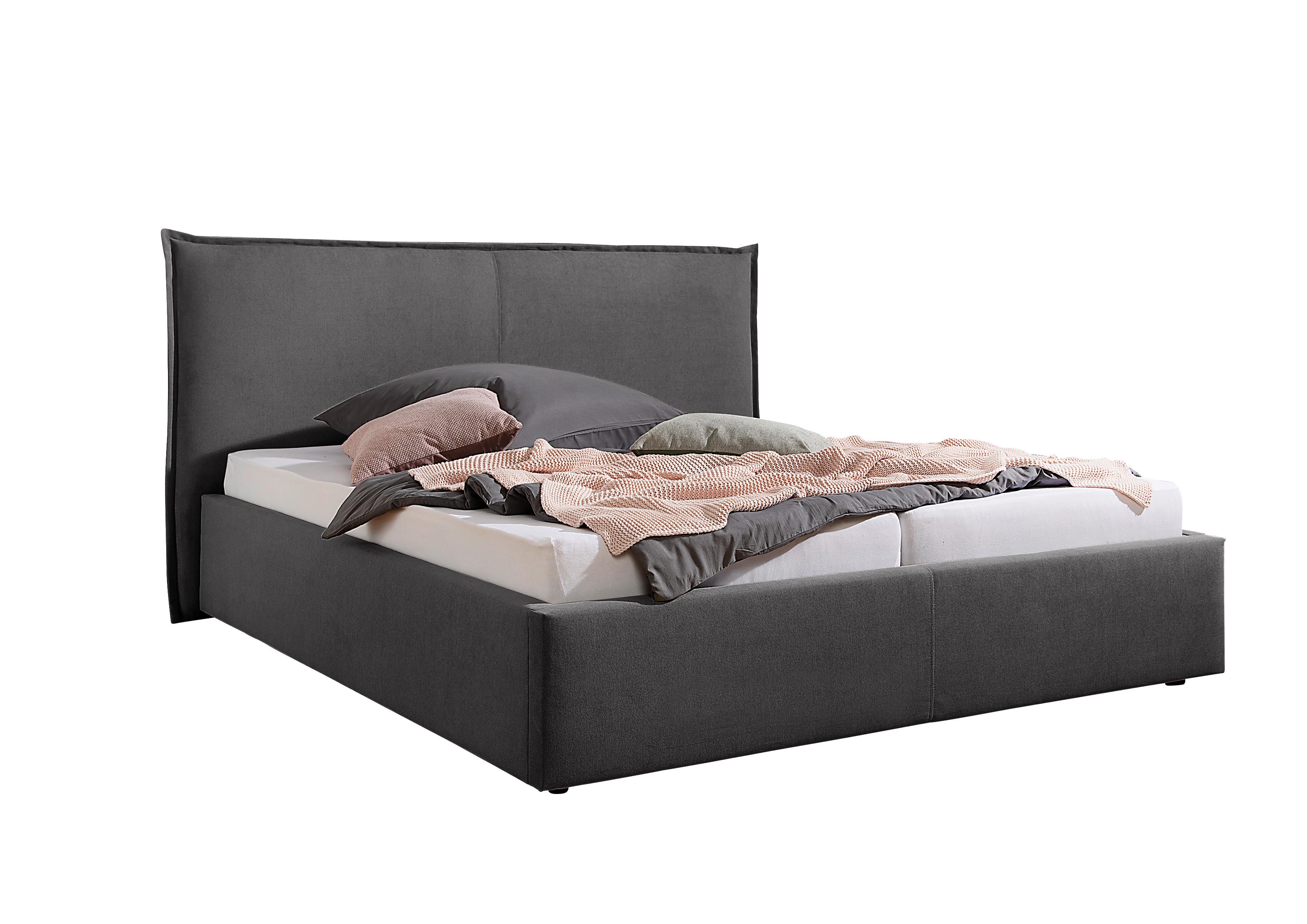 Polsterbett Stacey Anthrazit ca. 180x200 cm - Anthrazit/Schwarz, MODERN, Kunststoff/Textil (180/200cm) - Livetastic