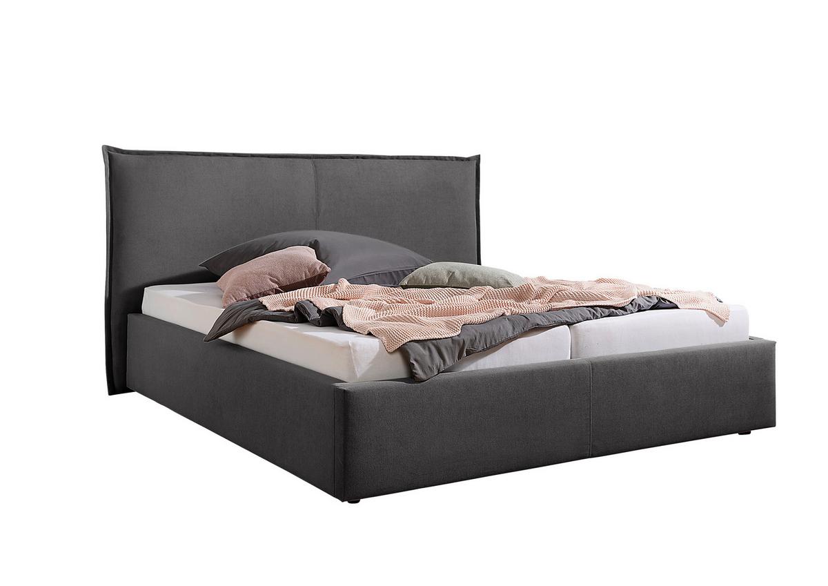 Polsterbett Stacey Anthrazit ca. 160x200 cm - Anthrazit/Schwarz, MODERN, Kunststoff/Textil (160/200cm) - Livetastic