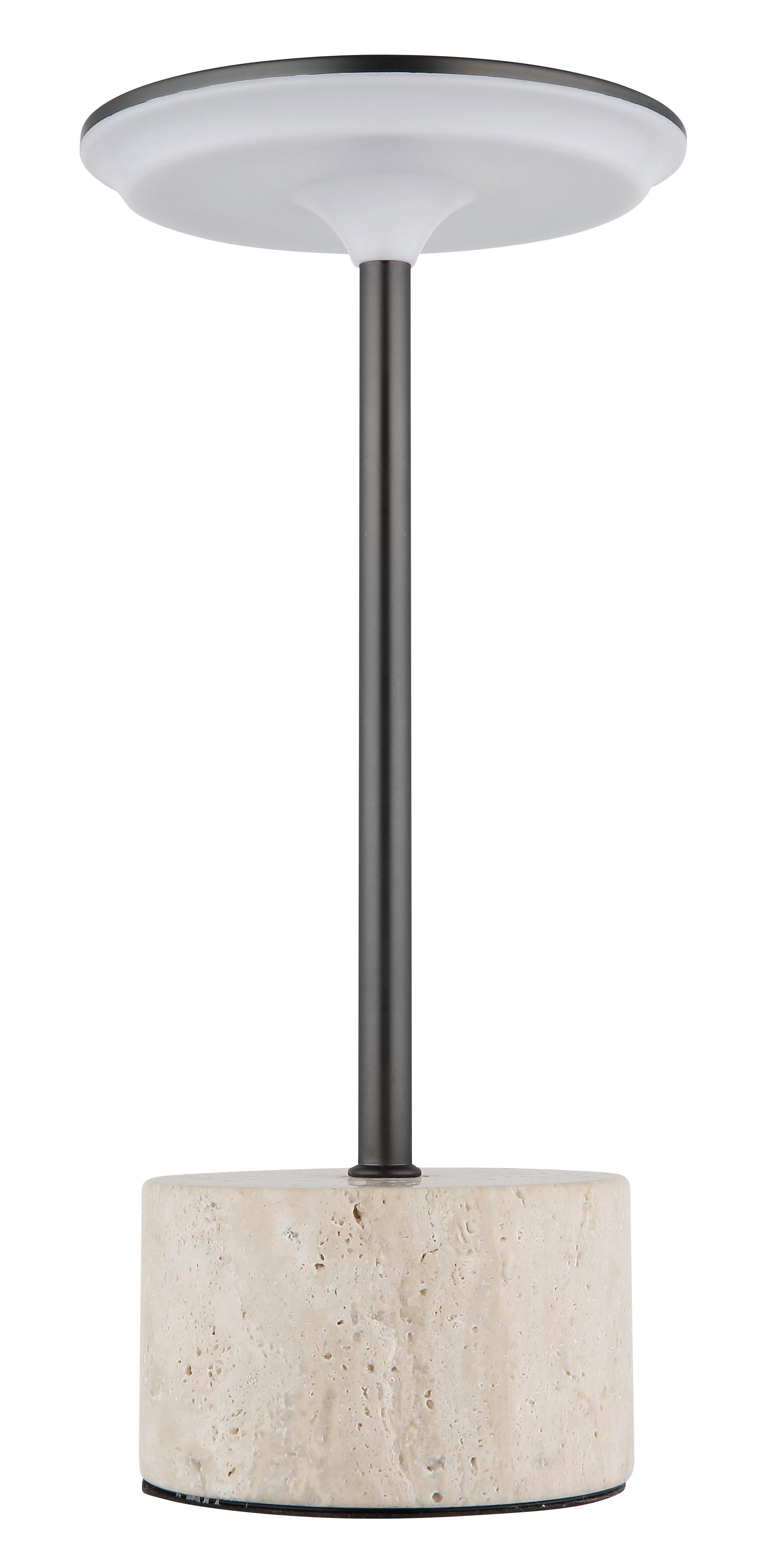 Stolna Punjiva Svjetiljka Laurena - bijela/siva, Design, kamen/metal (12/27.6cm) - Globo