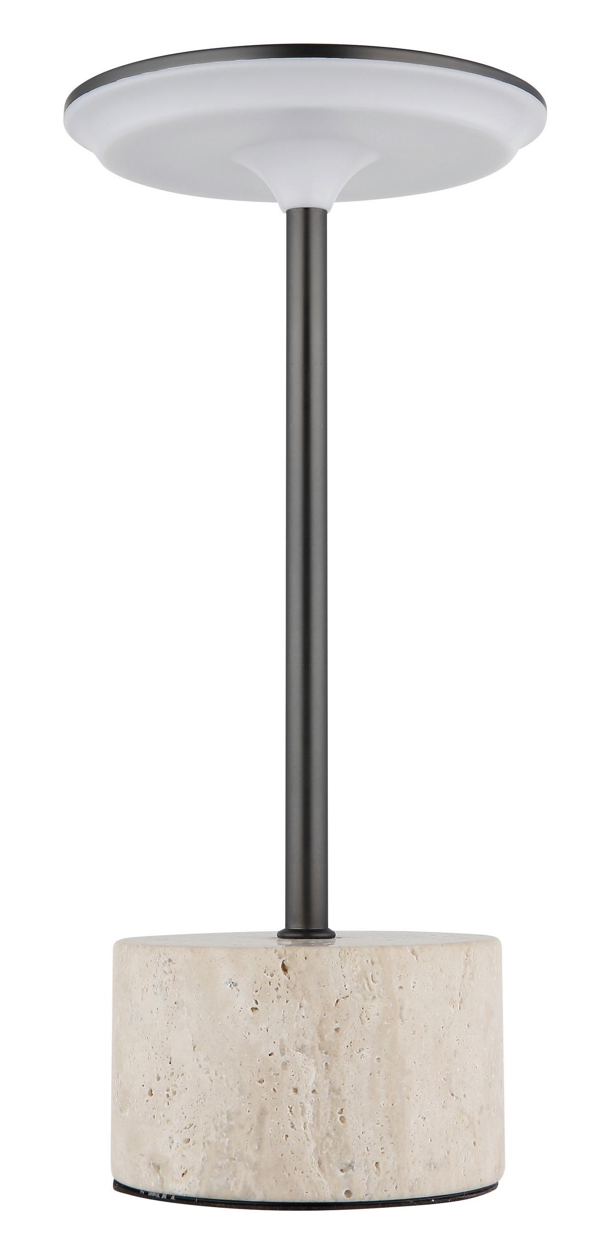 Stolna Punjiva Svjetiljka Laurena - bijela/siva, Design, kamen/metal (12/27.6cm) - Globo