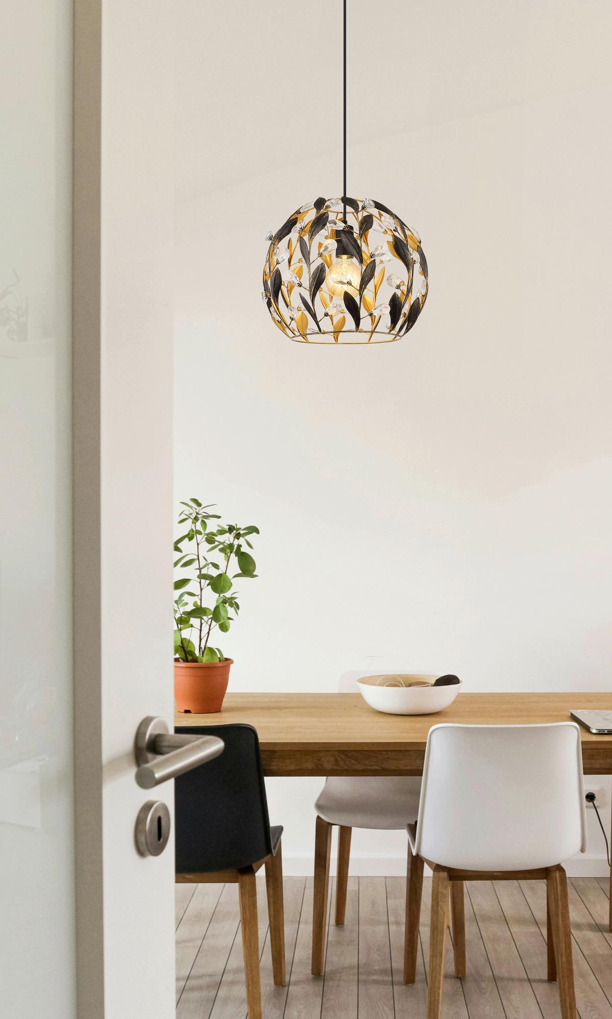 HÄNGELEUCHTE 15759H MIKA - Klar/Goldfarben, Basics, Kunststoff/Metall (40/150cm) - Globo