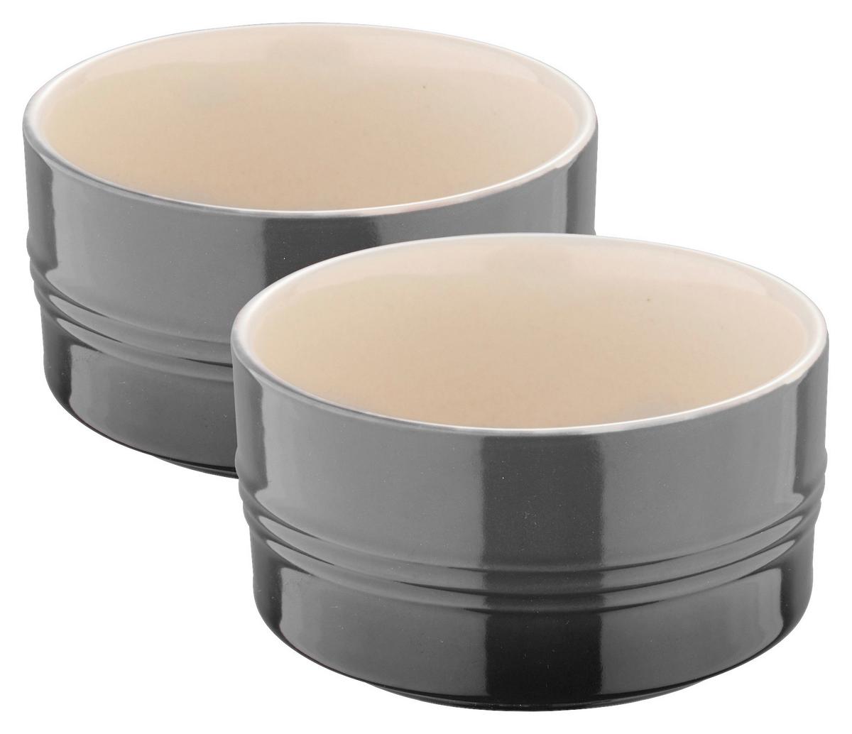 Auflaufformenset Elisa S Grau, 2-teilig - Grau, Konventionell, Keramik - Mömax