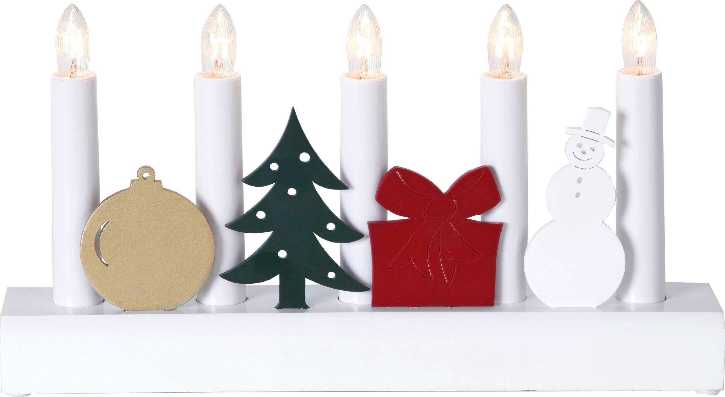 Led-dekoleuchte 271-31 Kerzenständer - Weiss, Basics, Holz/Kunststoff (28/6/15cm) - Eglo