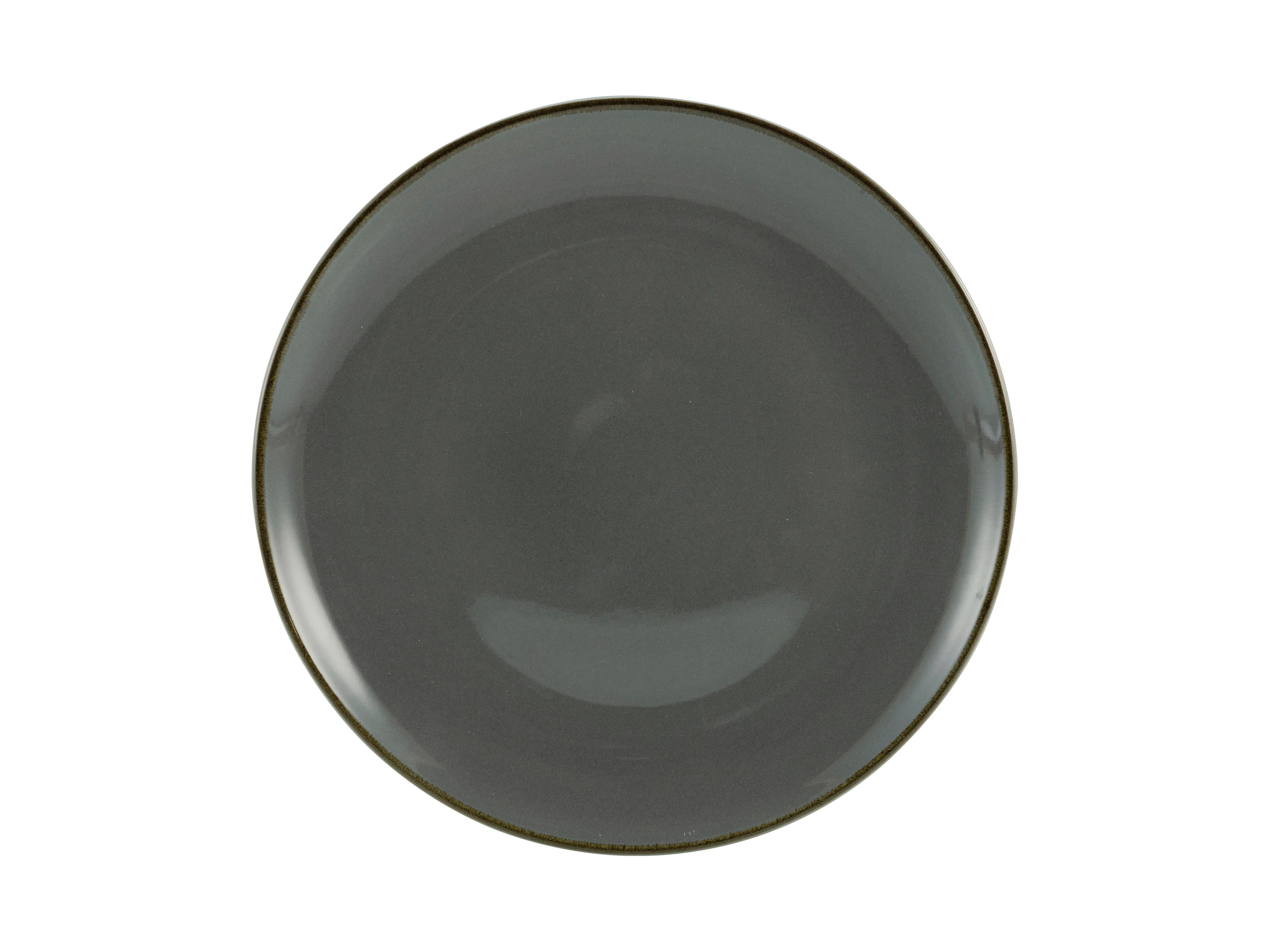 DESERTNI TANJUR LINEN - antracit, keramika (22/22/2,5cm) - Premium Living