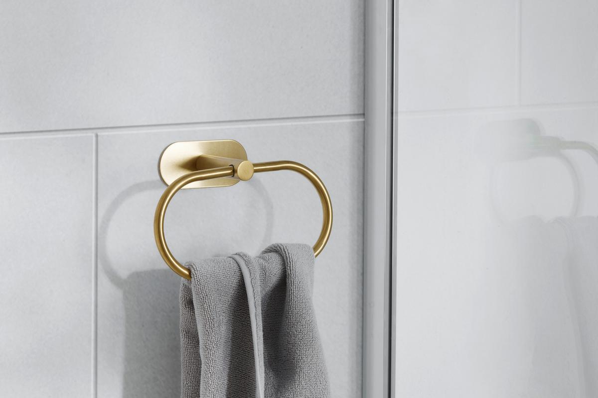 Handtuchhalter in Goldfarben - Goldfarben, LIFESTYLE, Metall (20,5/12,5/7,5cm) - Mömax