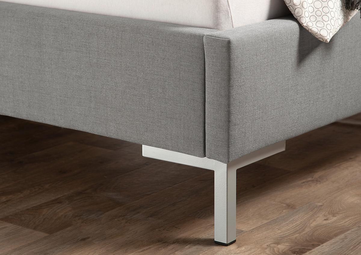 Polsterbett Minto Grau ca. 180x200 cm - Silberfarben/Grau, MODERN, Textil/Metall (180/200cm) - Livetastic