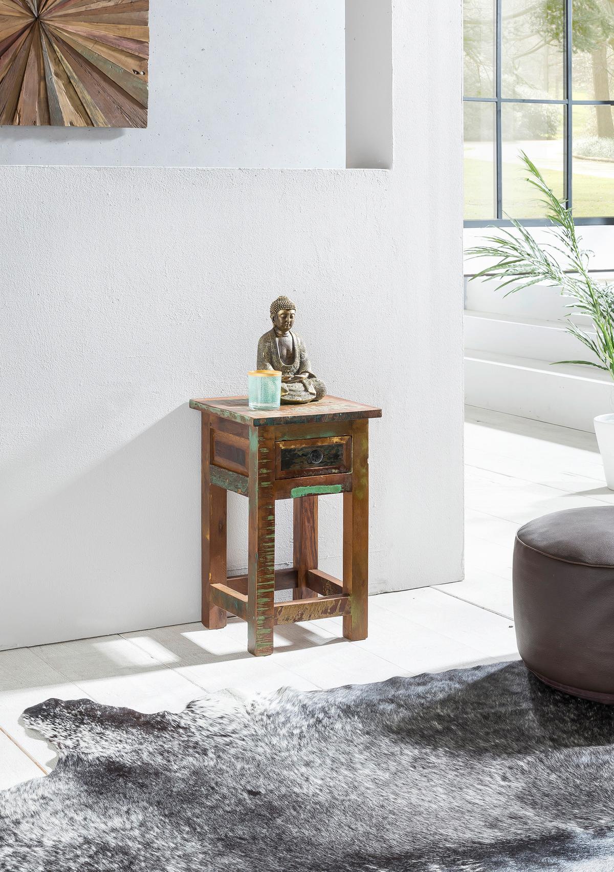 Mizica Kalkutta - črna/rjava, Design, kovina/les (30/30/50cm) - MID.YOU