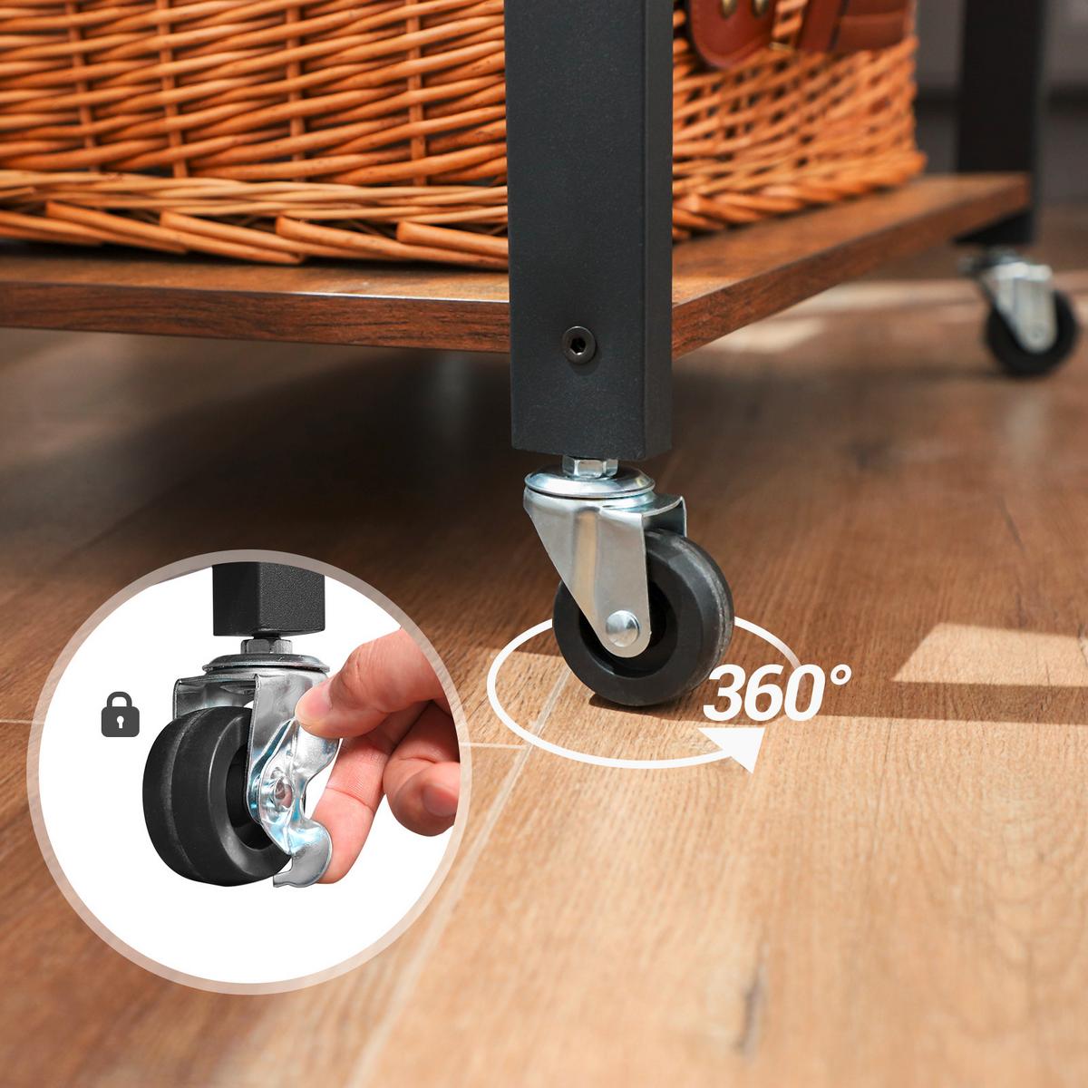 Servierwagen KKS60XV2 Brau/Schwarz - Schwarz/Braun, Trend, Holzwerkstoff/Metall (60/84/40cm) - MID.YOU