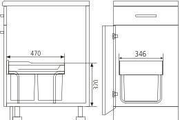 Abfallsammler 372400 - Schwarz/Grau, Kunststoff (34,6/32/47,1cm) - HKT