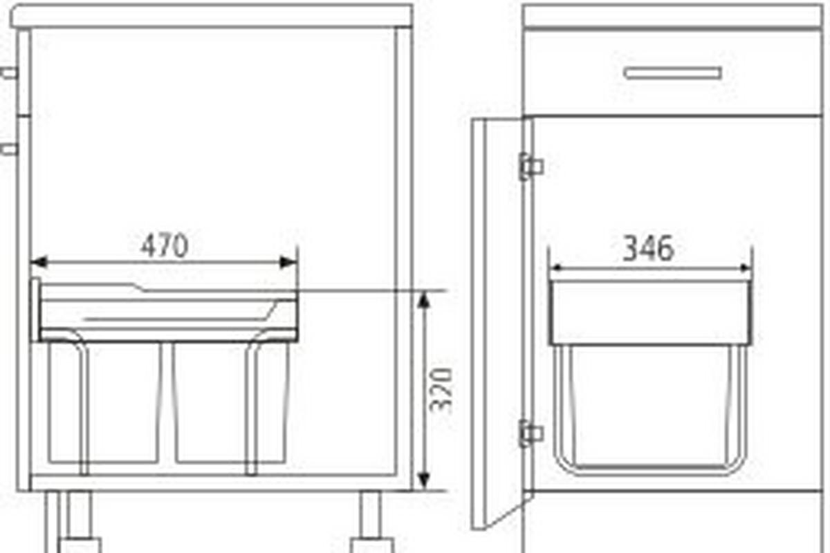 Abfallsammler 372400 - Schwarz/Grau, Kunststoff (34,6/32/47,1cm) - HKT