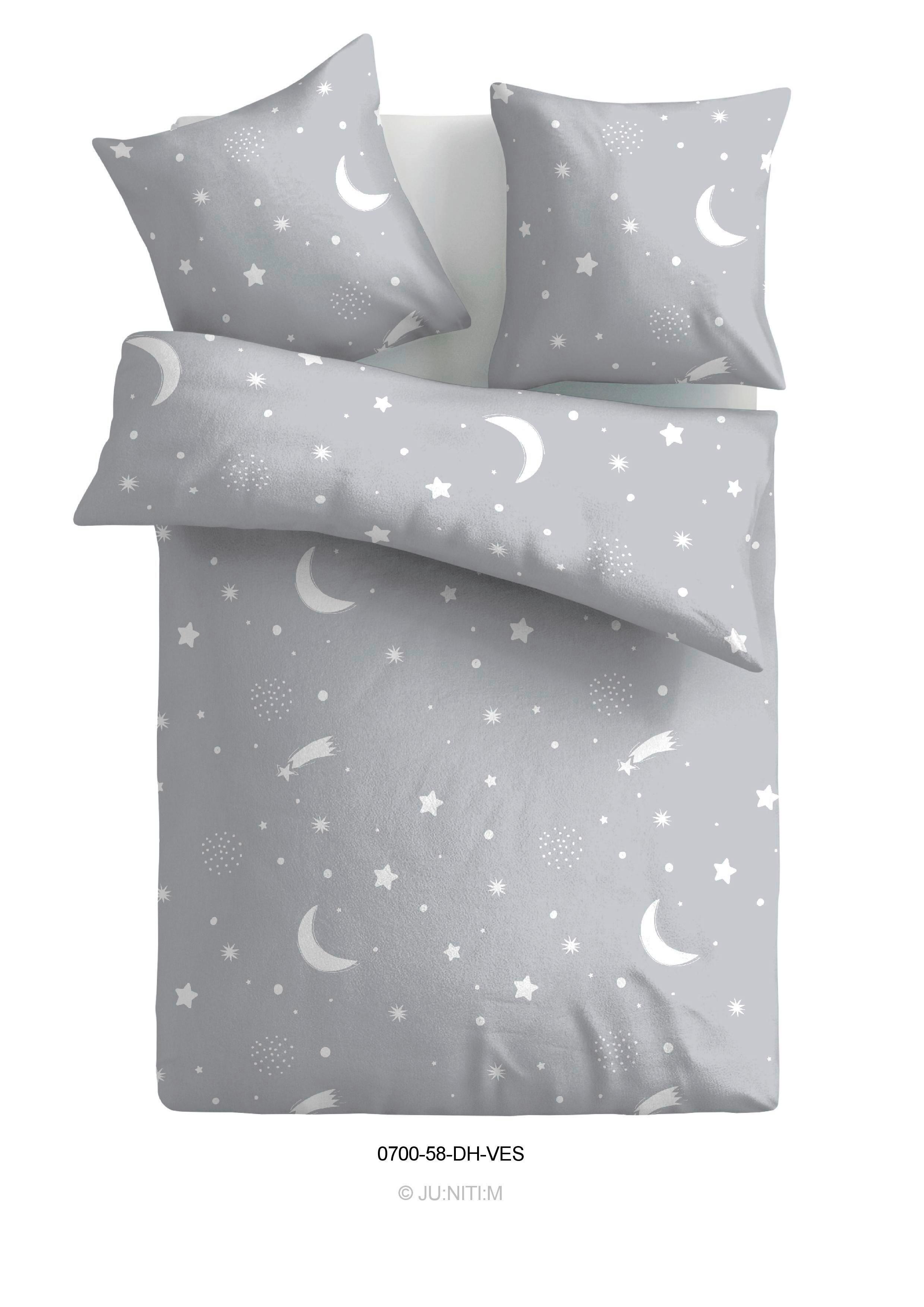 Posteljnina Stars And Moon - Ext - - bela/svetlo siva, Konvencionalno, tekstil (140/200cm) - Modern Living