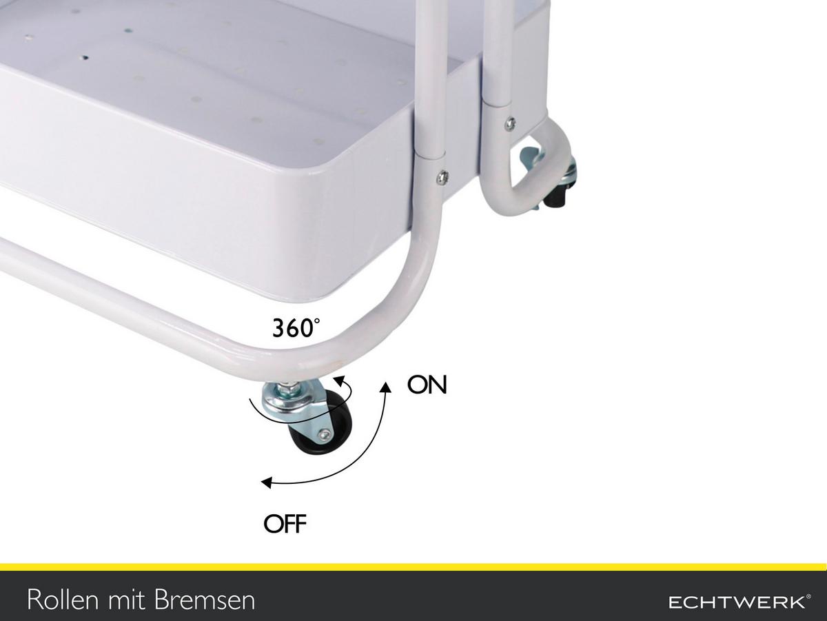 Servierwagen Danao in Weiß - Weiß, Basics, Metall (43/32/86cm) - Echtwerk